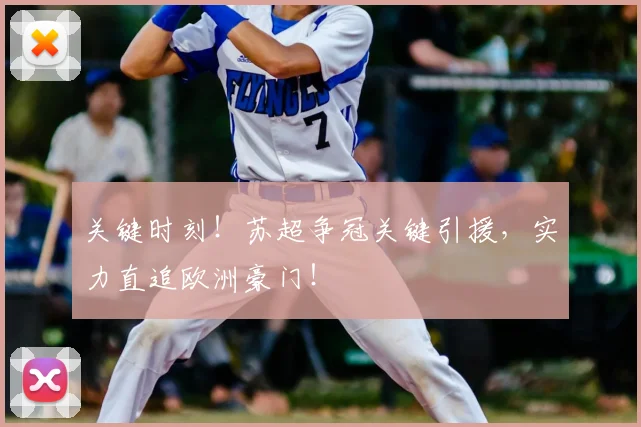 关键时刻！苏超争冠关键引援，实力直追欧洲豪门！